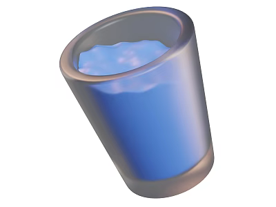 Refreshing Blueberry Fruit Juice in Clear Glass Cup with Natural Freshness 3d model