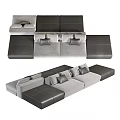 Modern Sectional Sofa With Gray And Black Modular Design And Comfortable Cushions 3d model