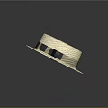 Classic Beige Woven Straw Hat With Black Wide Band Stylish Summer Accessory Design