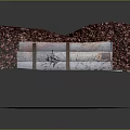 Industrial Mining Cart Equipment On Slope With Red Granular Material And Tracks