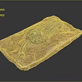 Green Organic Form Sculpture Carved From Stone With Brown Slate Base