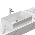 Wash basin counter basin sink towel 3d model