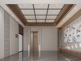 New Chinese Hall New Chinese Office Hall 3d model