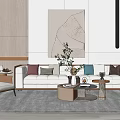 Modern sofa coffee table combination 3d model