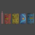 Game Movie Character Themed Barrels With Colorful Designs Claymore Loj Labels And Snake Pattern