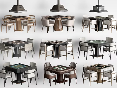 Various Styles Entertainment Tables with Modern Design and Matching Chairs for Home Leisure 3d model