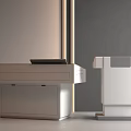Modern Gray And White Podiums With Drawer And Smooth Surface Design 3d model
