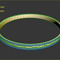 Golden Bracelet With Red Decorative Patterns And Shiny Surface For Daily Use