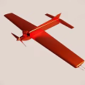 Orange Model Airplane With Yellow Stripe Wing Propeller And Structure 3d model