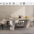 Modern HC28 Dining Table and Chair Combination 3d model