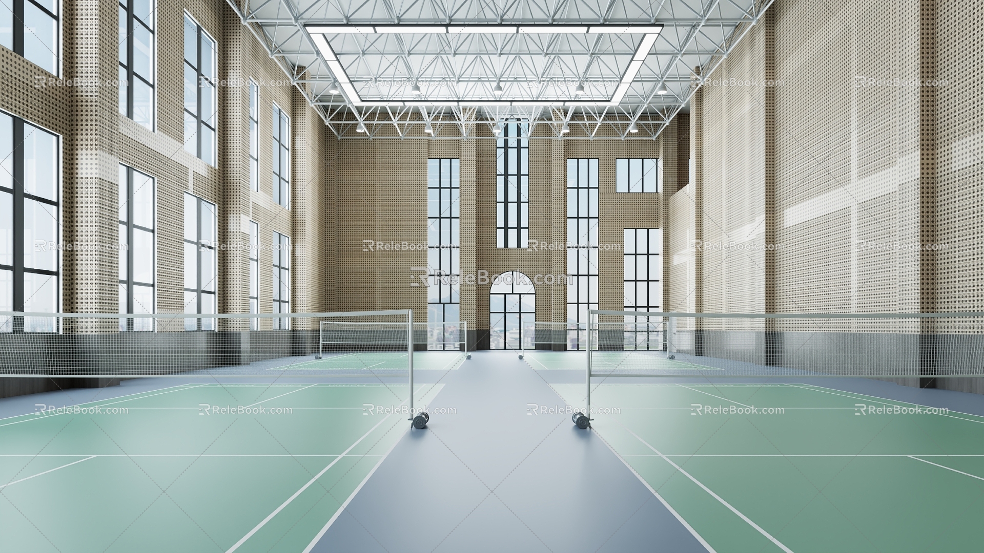 Indoor tennis court Modern tennis court 3d model