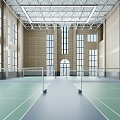 Indoor tennis court Modern tennis court 3d model