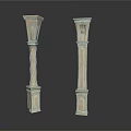 Elegant Classical Architectural Columns Design With Spiral Patterns And Ornate Carvings
