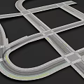 Modern Road Intersection Design With Zebra Crossing And Lane Markings 3d model