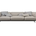 Modern three-seat sofa multiplayer sofa 3d model