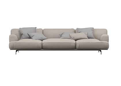 Modern three-seat sofa multiplayer sofa 3d model