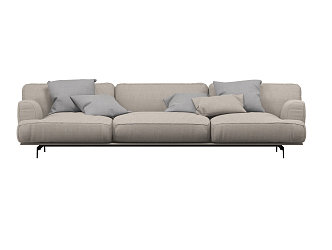 Modern three-seat sofa multiplayer sofa 3d model