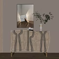 Modern Entryway Console Table Interior With Patterned Design Wooden Legs Vase And Mirror Decor