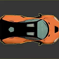 Orange And Black Sports Car With Sleek Aerodynamic Body And Reflective Surface