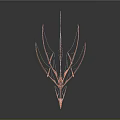 Pink Pterosaur 3D Wireframe Model With Elongated Wings And Dark Background