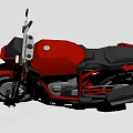 Red Motorcycle With Sleek Design Black Seat Silver Engine And Alloy Wheels