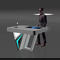 Futuristic Modern Control Console Designs With Blue Illuminated Edges And Tech Panels
