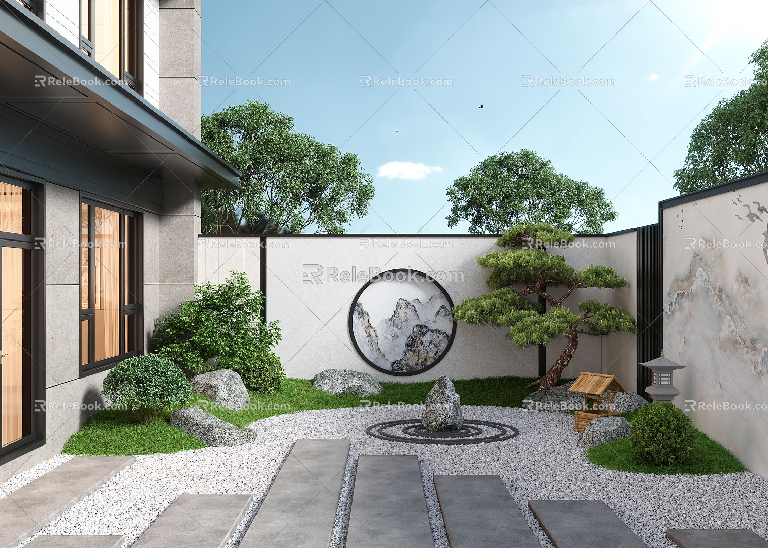 New Chinese Courtyard Courtyard Landscape 3d model