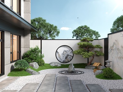 New Chinese Courtyard Landscape 3d model