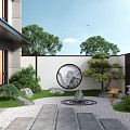 New Chinese Courtyard Courtyard Landscape 3d model