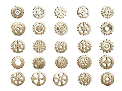 Industrial wind technology gear pinion mechanical metal gear hardware mechanical parts industrial pendant 3d model