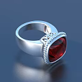 Exquisite Gold and Silver Rings with Red and Green Gemstones and Intricate Borders