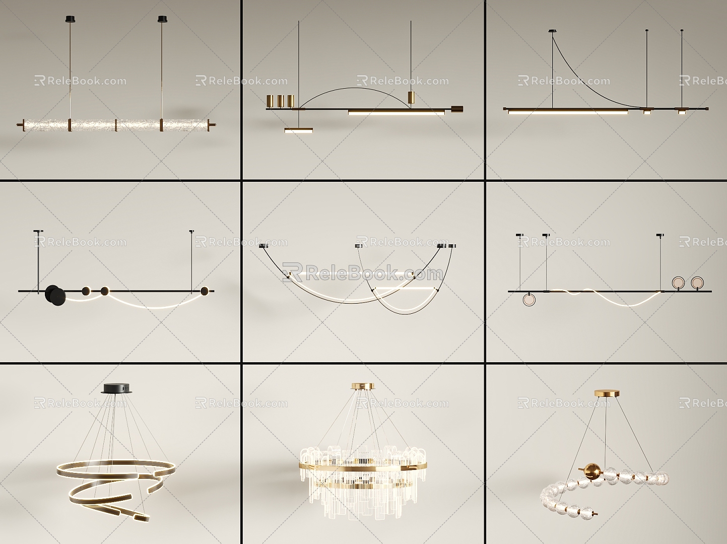 Modern chandelier combination 3d model