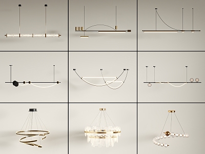 Modern chandelier combination 3d model