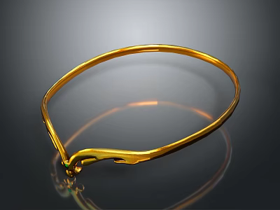 Elegant Gold Bracelet With Smooth Surface And Classic Clasp Design For Fashion Accessories 3d model
