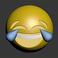 Yellow Smiling Emoji With Blue Tears Laughing And Crying Expression For Daily Use