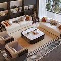 Modern Bentley Sofa Coffee Table Combination Bentley Single Chair Double Sofa Carpet 3d model