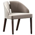 Modern Upholstered Accent Chair With Light Fabric And Dark Wooden Legs Design