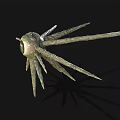 Unique Mysterious Fantasy Creature With Large Green Eye And Multiple Long Tentacles