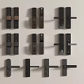 Various Smart Locks With Different Fingerprint Keypad And Handle Designs 3d model