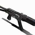 Classic Military Assault Rifle With Black Metal Body And Detachable Magazine