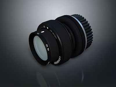 Vivitar Black Computer Camera Lens With Adjustable Focus Ring And High Definition Optics 3d model