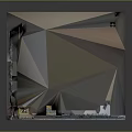 Cartoon Industrial Scene With Vending Machine Metal Doors And Yellow Circular Floor Lines