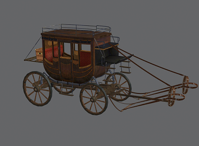 European-style carriage 3d model