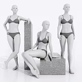 Modern Model Female Model Costume Dummy Props 3d model