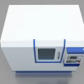 Industrial Equipment With White Body Blue Frame Transparent Observation Window Control Panel And Indicator Lights