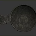 Hand Carved Ancient Style Stone Bowl With Intricate Handle And Rough Texture