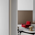 Modern Bright Red Velvet Single Armchair With Sleek Metal Legs For Minimalist Living Room Decor