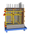 Reinforced Building Components With Steel Bars Yellow Formwork And Support Scaffolding Structure 3d model