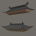 Traditional Chinese Roof Structure With Ornate Eaves Gray Tiles And Wooden Brackets