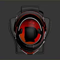 Car Racing Helmet ASTELIER Red Black Silver Design On Stand
